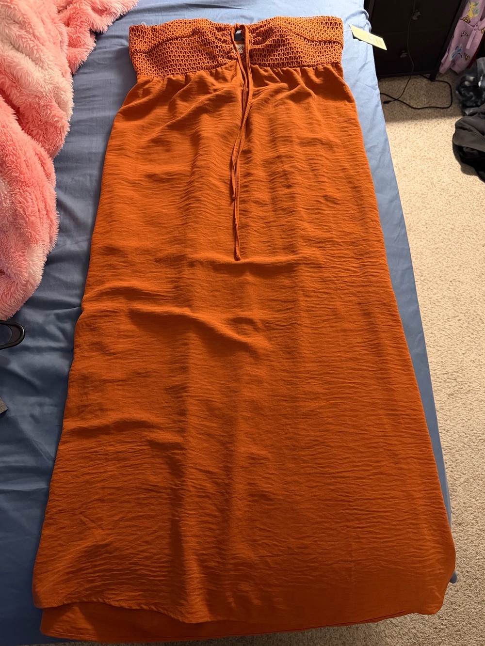 Strapless Maxi Skirt in Burnt Orange